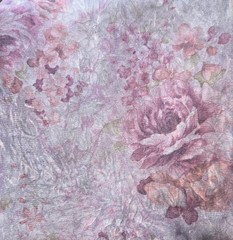 Polyester Blend Rayon Floral Crinkle Fabric Pinks And Purples Lot Of 2