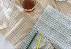 164cm width Yarn Dyed Windowpane Check Cotton Fabric made in Korea by the Yard