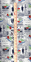 I Like You America Apple Nostalgic Newspaper Collage Cotton Fabric BTHY #63