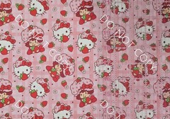 Custom 100% Cotton Woven Fabric Hello Kitty Berry Girl Mashup By The 1/4 Yard