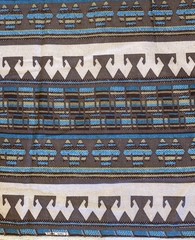 Vintage Southwestern Aztec Woven Upholstery Fabric Browns & Turquoise 4 1/2 Yds
