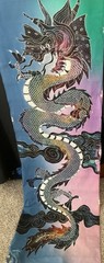 Island Batik Hand-painted Dragon Batik Panel 18.5″ x 59″ 100% Cotton