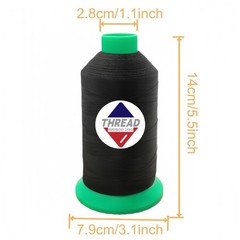 Sissewpro 8oz UV Resistance Tex90 Bonded Polyester T90 #92 300D/3 8oz, Black