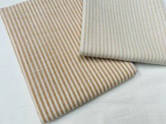 Candy Stripe Linen Fabric Light Cotton Material Ticking White Lines 150cm Wide