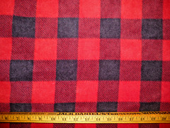 Red & Black Buffalo 2″ Check Plaid Plush Fleece Fabric 2 Yd 60″ wide Anti-Pill