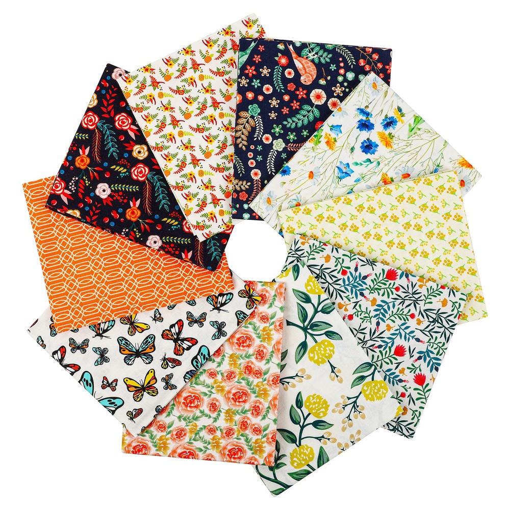 -25 Options- 100% Cotton Quilting Fabric Bundles 10pcs Fat Quarters 18”x21”-M…