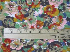 Vintage Knit Retro Fabric with Colorful Pansy Flowers 56″ wide x 1.8 Yards (67″)
