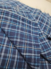 Multi-Tone BLUE & White Plaid Woven Cotton Quilting Sewing Fabric 42″ X 3.7yds