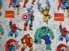Marvel Super Imposed Hero Character Camelot Quilt Cotton Fabric 1YD X 43″W NEW