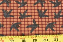 24″ Long, Vintage, Green Pine Needles on Burgundy & Brown, Thimbleberries, P8175