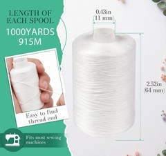 12 Pcs White Sewing Thread, 1000 Yard Each Spool | Polyester White Thread for…