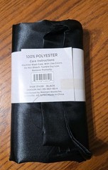 2 yard Fabric Cut, Costume Satin Black 100% Polyester 72 X 60 In
