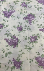 CONCORD FABRICS – PURPLE FLORAL BY JOAN KESSLER– 1 3/8 YARDS