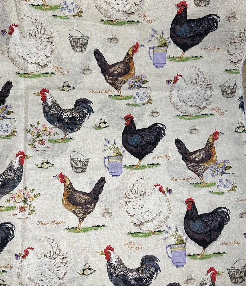 Fabric – Chicken Print – Brother Sister Design Studio – 1/2 yard