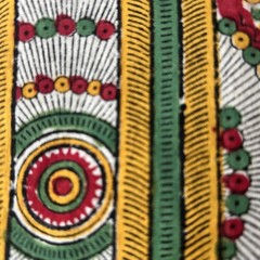 Vintage Cotton Blend Fabric Remnant Ethnic Tribal Peasant Geometric 34 W x 135 L