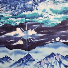 Vintage Ocean Waves Landscape Quilt Fabric by Hancock BTHY x 44″ WOF