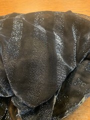 Remnant Vintage semi sheer Black W/Silver Sparkling Lurex Stretch Knit fabric