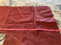 Faux Leather Red Floral Embossed Cowboy Vinyl Western Tooled Upholstery Remanant