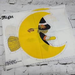 Vintage Fly By Night Witch Halloween Throw Pillow Making Fabric Enough For 2