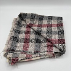 VTG 70’s Geometric Generic Remnant Red Black Grey Square Pattern 1 Yd Cotton Bld