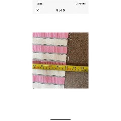 Pindler & Pindler Pink White Striped Fabric Remnant 4.23 square Yds