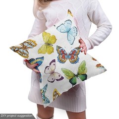 Ambesonne Butterfly Fabric By The Yard Colorful Watercolor Animals Numerous