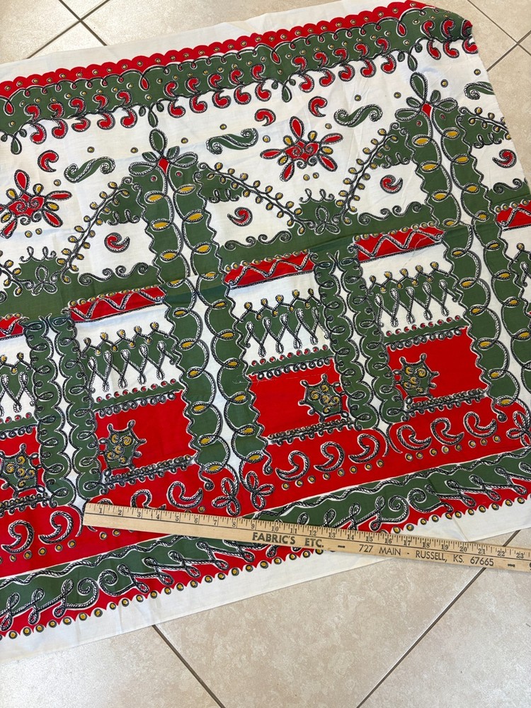 Vintage border/runner, Bandana Style Fabric, 35″ wide, 3 yards