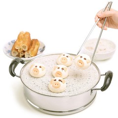 Reusable Steamer Cloth Cotton Gauze Non Stick Dumpling Pad Beige