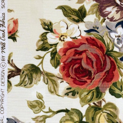 Vintage Mill Creek Cottage Core Floral GARDEN Cotton Drapery Pillow Fabric BTY