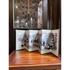 Intangible Cultural Heritage Sichuan Figured Satin Panda Embroidered Screen Gift