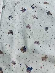 VTG Nursery Baby Themed Items Toys on Cream w/Dots Marti Mitchell Spring BTFQ