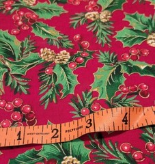 3 Pounds 8 Ounces Christmas Fabric Holly Santa B2