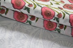 NO TARRIF CHARGES 100%✅ ZK_140 Hand Block Floral Fabric 100%Cotton 5 Yard