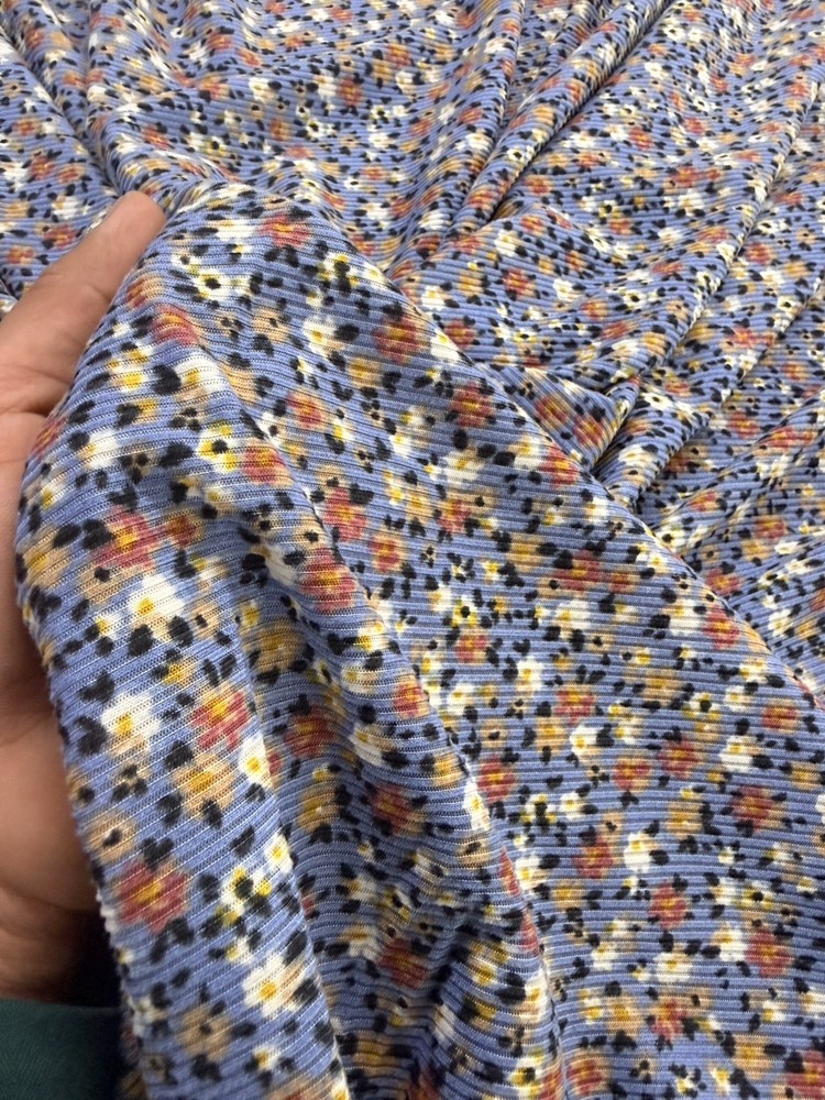 RIB 2×1 Knit Print 95% Polyester 5% Spandex 58/60″ Fabric By The Yard