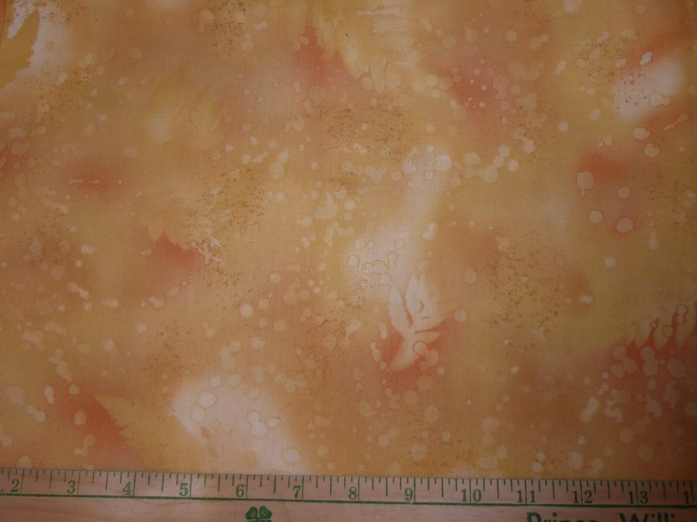 1 YD Fossil Ferns Benartex Golden Yellow Rust Quilt Cotton Fabric Blender