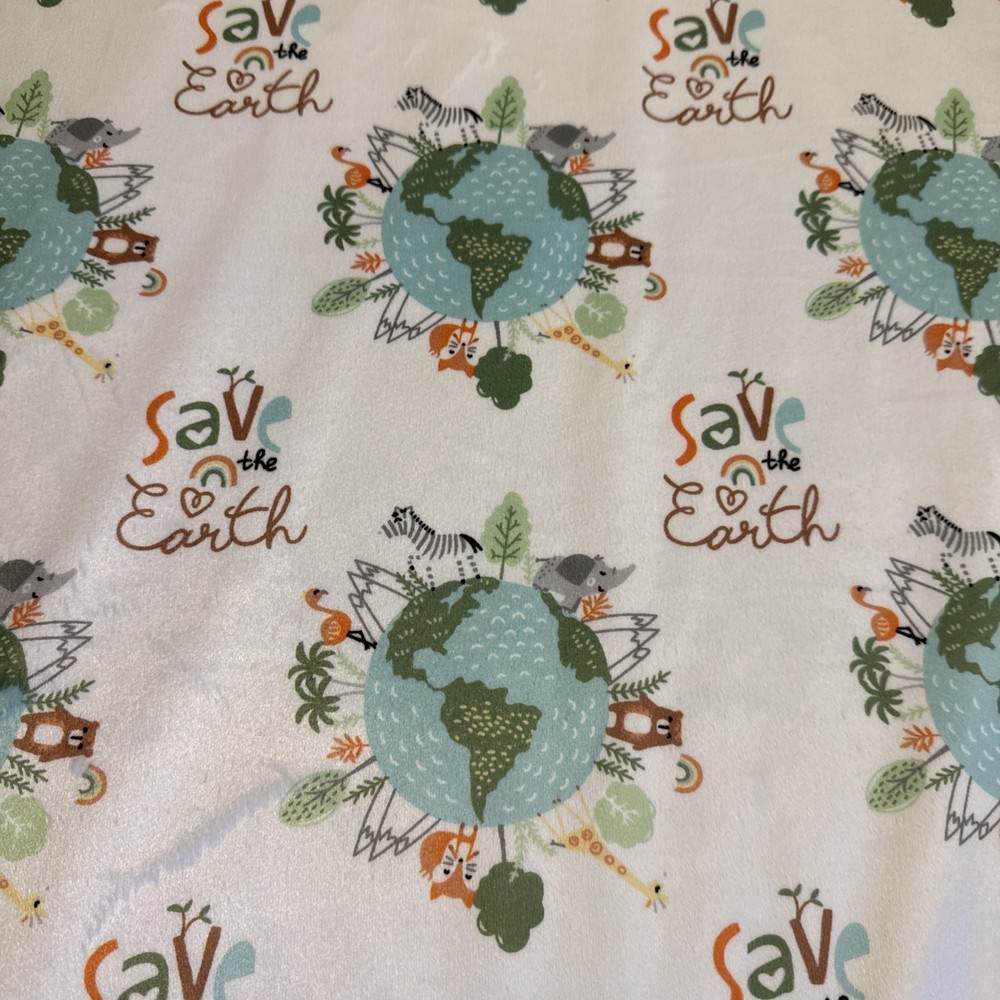 Save The Earth Nursery Cotton Fabric / 100% Polyester Children’s Nursery Soft