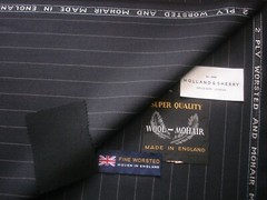 Holland & Sherry 2 PLY WOOL & MOHAIR Dk Navy SUITING FABRIC MADE IN ENGLAND 3.5m