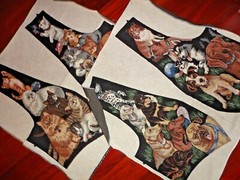 TAPESTRY PRINT SIAMESE CAT KITTENS OR PUPPY DOGS DALMATIONS 30 X 30 BROWN BLACK