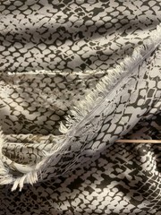 Snake Print Chiffon Fabric Gray Black 100% Polyester 57/58″ Wide 5.5 Yards