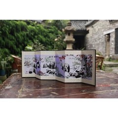 Intangible Cultural Heritage Sichuan Figured Satin Panda Embroidered Screen Gift