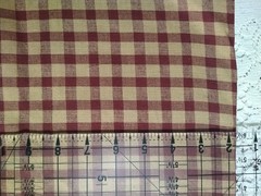 Dark Red & Tan Plaid Gingham Check Homespun Fabric BTHY 18×44 Cotton