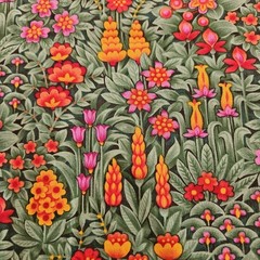 Vintage Floral Fabric Freedom Cotton for Quilting etc Jungle Fun 24 x 43 inches