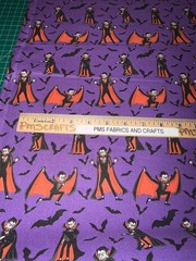 MDG Halloween Wicked Vampires on Purple 100% light weight COTTON FABRIC by yard