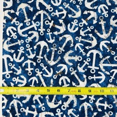 Welcome To The Beach Anchors Timeless Treasures Navy Cotton Fabric By Half Yard