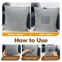 Sofa Fabric Repair Patch Self-Adhesive Microfiber 4×30 Inch 2 Rolls Black