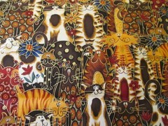Cotton Fabric Makower Fancy Cats Crowd Rich Colors Gold Metalic Outline BTYx44