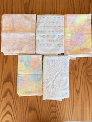 Pastel Cotton Fabric Lot Florals Hearts Crisp Craft Quilting 2.20 lb