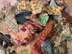 Grab Bag Of Vintage Fabric Scraps And Pieces/ 2 Lbs