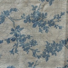 Vtg Daisy Petite Rose Blue Floral Open Weave Cotton Blend Light Fabric 51×44