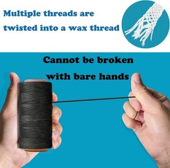 568 Yards 2 PCS 150D 0.8mm Waxed Thread for Leather Sewing, Leather Thread for H